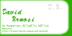 david urmosi business card